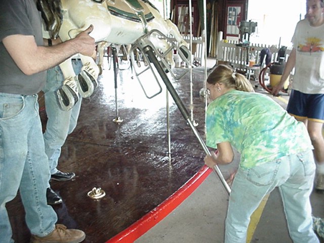 Inserting the telescope into the pole.